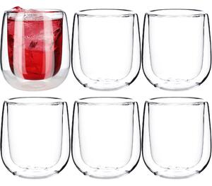 Szklanki termiczne z podwójną ścianką 250 ml, 6 szt