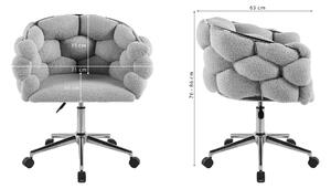 EMWOmeble Krzesło fotelowe obrotowe BALLOON DC-SV9118 szary welur #22 / złote nogi
