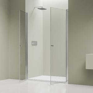 Drzwi prysznicowe skrzydłowe podwójne EX218 do wnęki prysznicowej - 6 mm szkło Nano - różne szerokości