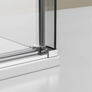 Stała ścianka prysznicowa i drzwi przesuwne EX806 z bezpiecznego szkła z powłoką NANO – 90 × 120 × 195 cm