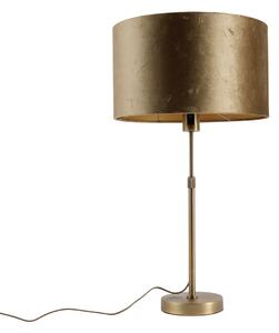 Lampa stołowa brązowa z aksamitnym abażurem brązowym 35 cm - Parte