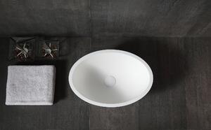 Umywalka nablatowa TW2106 z odlewu mineralnego (Pure Acrylic) – mat – 50 × 35 × 15 cm