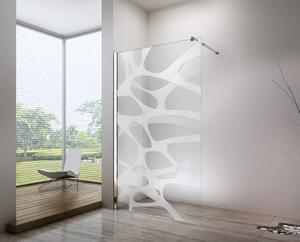 Stała ścianka prysznicowa Walk-In EX101 - szkło z powłoką NANO - matowy wzór - różne szerokości