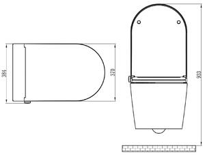 Zestaw WC 9: Toaleta myjąca bezkołnierzowa BERNSTEIN PRO+ 1102 i moduł sanitarny 805 czarny - kompletny system