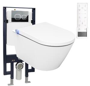 Kompletny pakiet WC 18: Toaleta myjąca bezkołnierzowa BERNSTEIN WC PRO+1102 - stelaż G3008 z panelem uruchamiającym spłuczkę - deska Soft-Close