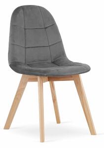 EMWOmeble Krzesła tapicerowane BORA 3755 ciemnoszary welur / 4 sztuki