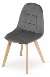 EMWOmeble Krzesła tapicerowane BORA 3755 ciemnoszary welur / 4 sztuki