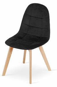EMWOmeble Krzesła tapicerowane BORA 3756 czarny welur / 4 sztuki