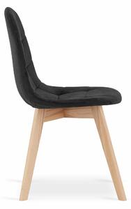 EMWOmeble Krzesła tapicerowane BORA 3756 czarny welur / 4 sztuki