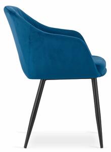 EMWOmeble Krzesła z podłokietnikami DAXO 3709 niebieski welur / 2 sztuki