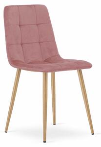 EMWOmeble Krzesła tapicerowane SARA 3787 różowy welur / 4 sztuki