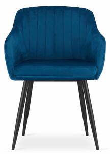 EMWOmeble Krzesła z podłokietnikami DAXO 3709 niebieski welur / 2 sztuki