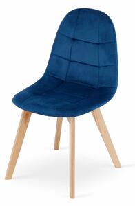 EMWOmeble Krzesła tapicerowane BORA 3758 granatowy welur / 4 sztuki