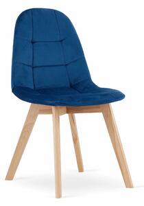 EMWOmeble Krzesła tapicerowane BORA 3758 granatowy welur / 4 sztuki