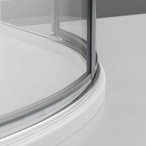 Półokrągła kabina prysznicowa EX406A z drzwiami uchylnymi - szkło bezpieczne ESG z nanopowłoką - różne szerokości
