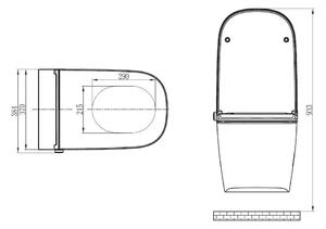 Kompletny pakiet WC 28: Toaleta myjąca bezkołnierzowa BERNSTEIN PRO+1104, stelaż G3008 z panelem uruchamiającym spłuczkę - deska Soft-Close