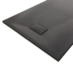 Brodzik prostokątny z serii GT - kolor czarny - wykonany z SMC - szerokość: 80 cm - możliwość wyboru akcesoriów