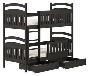 Łóżko piętrowe drewniane Amely - Kolor Czarny