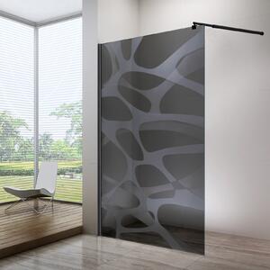 Stała ścianka prysznicowa Walk-In EX101 - szkło szare z powłoką NANO - matowy wzór - różne szerokości