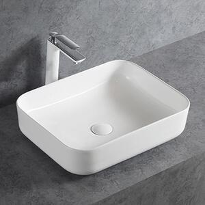 Mała umywalka nablatowa z ceramiki sanitarnej KW6127 – 50 × 39 × 13 cm – Kolor do wyboru