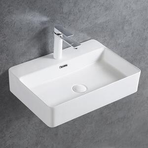 Umywalka nablatowa lub ścienna z ceramiki sanitarnej KW6146 – 50 × 42 × 12,5 cm – różne kolory