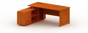 Stół z szafką MIRELLI A+ 1600 x 1600 x 750 mm, lewy, czereśnia