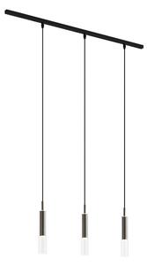 Nowoczesny system szynowy czarny z 3 lampami wiszącymi ciemny brąz 1-fazowy - Slimline Loyce