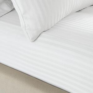 Białe prześcieradło elastyczne 90x190 cm Satin Stripe – Catherine Lansfield