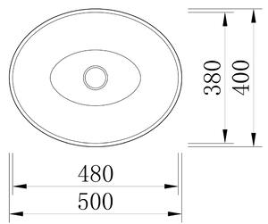 Umywalka nablatowa LEO z konglomeratu - 50 x 40 x 12 cm - Kolor do wyboru