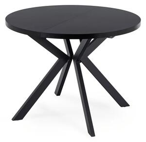 Stół Okrągły Rozkładany LUKAS 100-250 cm Czarny Nowoczesny Loft