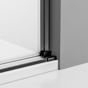 Drzwi prysznicowe przesuwne ze ścianką DX906 FLEX - czarny mat - 8 mm bezpieczne szkło hartowane Nano - różne szerokości