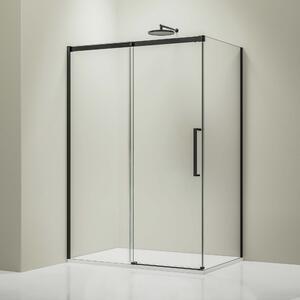 Narożna kabina prysznicowa z cichym domykiem DX906 FLEX - szkło nano 8 mm - czarny mat - różne szerokości