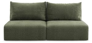 Zielona rozkładana/ze schowkiem sofa 216 cm Kalena – Makamii