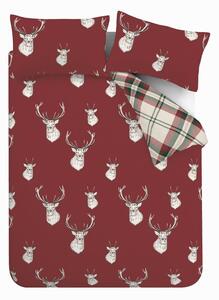 Czerwona pościel dwuosobowa 230x220 cm Munro Stag Check – Catherine Lansfield