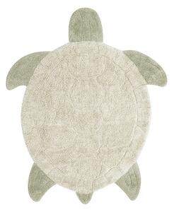 Beżowy bawełniany dywan dziecięcy tkany ręcznie odpowiedni do prania 110x130 cm Sea Turtle – Lorena Canals