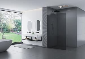 Ścianka prysznicowa Walk-In EX102-2 - szare szkło 10 mm Nano 220 cm - profil ze stali nierdzewnej 14 mm - różne kolory i szerokości