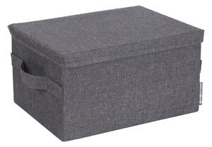 Szary tekstylny pojemnik z pokrywką 35x26x19 cm Soft Storage – Bigso