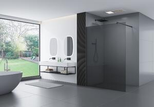 Ścianka prysznicowa Walk-In EX102-2 - szare szkło 10 mm Nano 220 cm - profil ze stali nierdzewnej 14 mm - różne kolory i szerokości