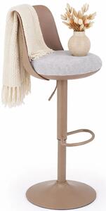 Beżowy hoker do wyspy z oparciem N6-M66