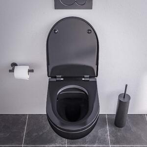 Toaleta wisząca bezkołnierzowa E-9030 - deska wolnoopadająca - czarny połysk