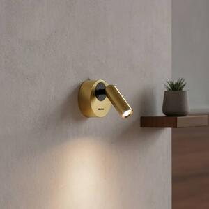 IDEAL LUX Ideal Lux reflektor ścienny LED Bean, Ø 7 cm, kolor mosiężny Bean, mosiężny / złoty, salon / jadalnia, metal, nowoczesny