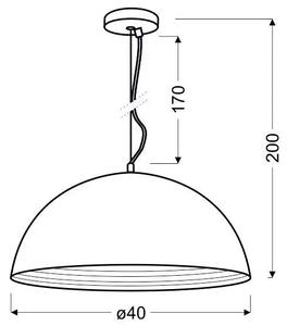 Srebrna chromowana lampa wisząca 40 cm A1-E55