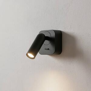 IDEAL LUX Ideal Lux reflektor ścienny LED Bean, czarny, szerokość 7 cm metal Bean, czarny, salon / jadalnia, metal, nowoczesny