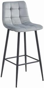 Srebrny welurowy hoker glamour do wyspy S8-K49
