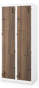 Szafa ubraniowa typu L biała / orzech: Eco Design JULIA, 800 x 1850 x 400 mm