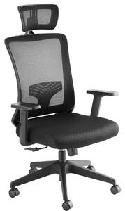 Tectake 405324 ergonomiczne krzesło biurowe phoibe z regulowanym zagłówkiem - czarny