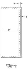 Półka wnękowa ścienna biała EG2510 - odlew mineralny - 25 x 10 cm (wys. x gł.) - opcjonalnie spot LED - różne szerokości