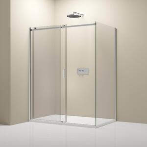 Prysznic narożny z drzwiami przesuwnymi NT806 FLEX - szkło nano przejrzyste - grubość szkła do wyboru