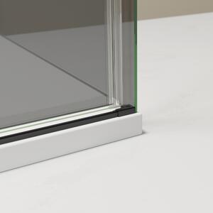 Prysznic narożny z drzwiami przesuwnymi NT806 FLEX Czarny mat - szkło Nano Grey - możliwość wyboru grubości szkła
