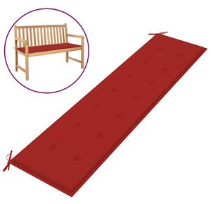 Poduszka na ławkę ogrodową, czerwona, 200 x 50 x 3 cm